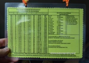 Oficjalny cennik TAXI w Bangkoku