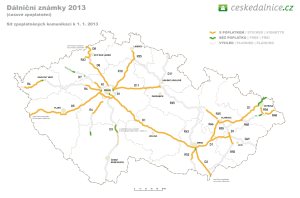Winiety w Czechach - mapa dróg płatnych w 2014 roku.