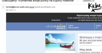 Le Club AccorHotels - informacja o zamówionych kuponach.