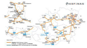 Winiety w Austrii 2016 - mapa dróg płatnych