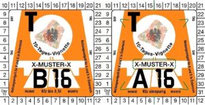 Winiety w Austrii 2016 - wzory winiet 10-dniowych
