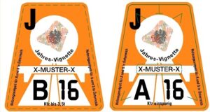 Winiety w Austrii 2016 - wzory winiet rocznych