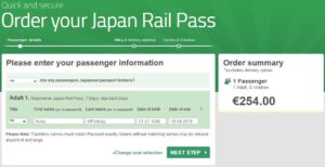 Kupno JR Pass - krok 2