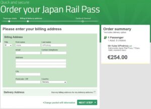 Kupno JR Pass - krok 4