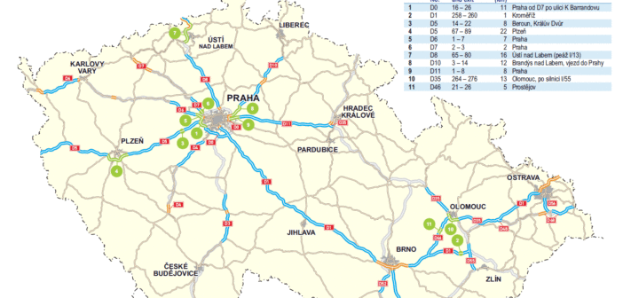 Winiety w Czechach 2017 - mapa dróg płatnych