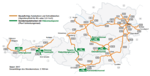 Winiety w Austrii 2017 - mapa dróg płatnych ©asfinag.at