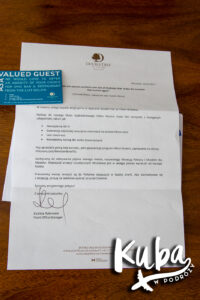 DoubleTree by Hilton Hotel Wrocław list powitalny