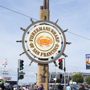 San Francisco - słynny znak Fishermans Wharf