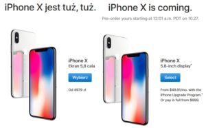 IPhone X - porównanie cen w USA z cenami w Europie